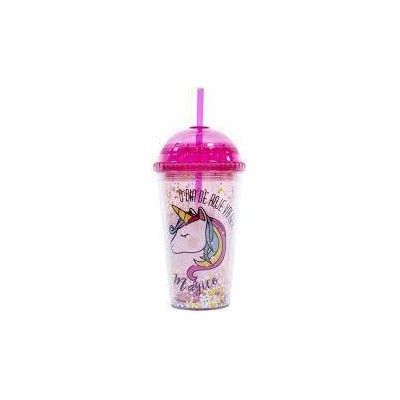 Copo Injetemp 650ML Unicornio C/Canudo