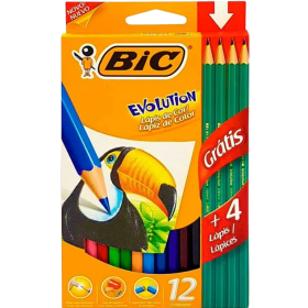 Lapis Bic Evol. 12 Cores + 4 Lapis Preto