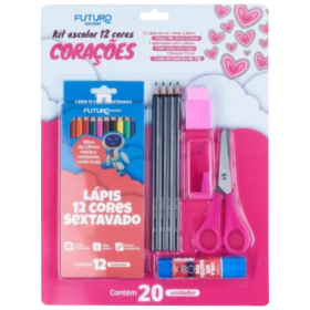 Kit Futuro Escolar Coracoes 20UN