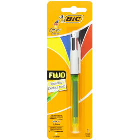 Caneta Bic 4Cores Fluo AZ/VM/AM/VD