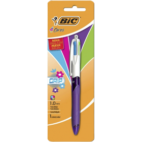 Caneta Bic 4 Cores Grip1.0 AZ/RS/RX/VD