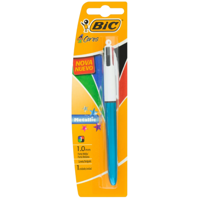 Caneta Bic 4Cores Metallic Az