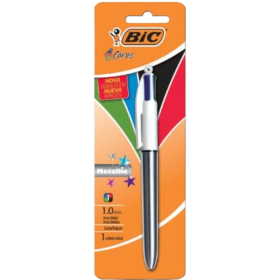 Caneta Bic 4Cores Metallic Prata