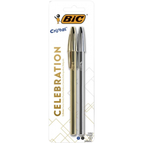 Caneta Bic Cristal Celeb 2UN Drd/Prata