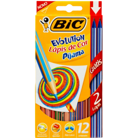 Lapis Bic Evol Pijamas 12Cores/2Lapis Pt