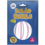 Balao Bubble 18 Transparente Listra Branco e Rosa