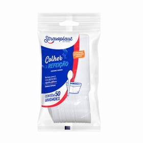 Colher Refeicao Strawplast 50 und Branco