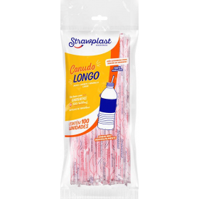 Canudo Strawplast Longo 100 und Vermelho