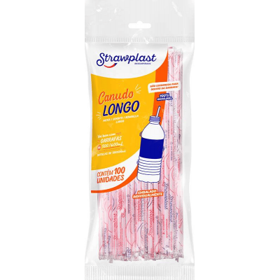 Canudo Strawplast Longo 100 und Vermelho