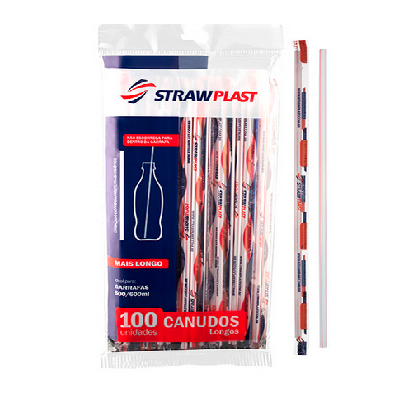 Canudo Tradicional Strawplast 100 und Vermelho