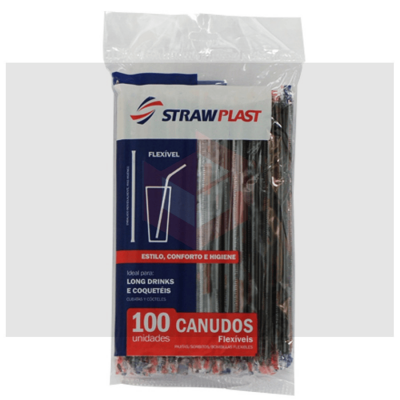 Canudo Flexivel Strawplast 100 und Preto