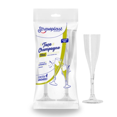 Taca Champagne Strawplast 120 ML 4 und Cristal