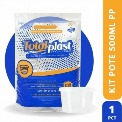 Kit Pote Tampa Totalplast  500ML 24 und Redondo