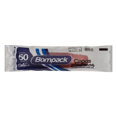 Copo Descartavel Bompack 250ML 50 und Vermelho