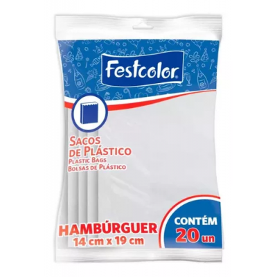 Saco Plastico Festcolor Hamburguer 20 und