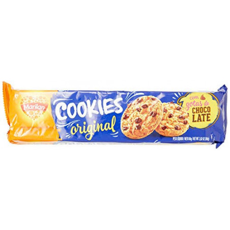 Biscoito Cookie Original Baunilha Com Gotas De Chocolate Marilan Pacote 80G