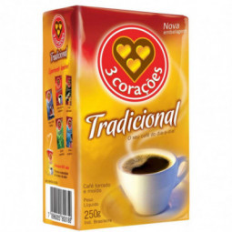 Café Torrado E Moído A Vácuo Tradicional 3 Corações Pacote 250G