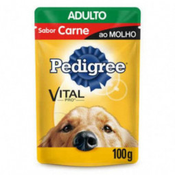 Alimento Para Cães Adultos Carne Ao Molho Pedigree Vital Pro Sachê 100G