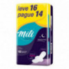 Absorvente Mili Noturno Suave Com Abas Leve16 Pague14