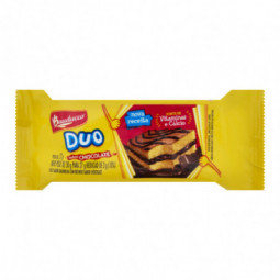 Bolo Baunilha Com Recheio De Chocolate Bauducco Duo Pacote 27G