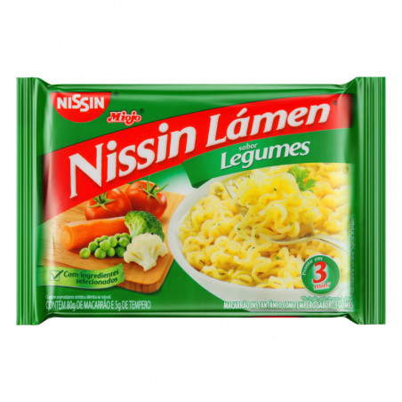 Macarrão Instantâneo Legumes Nissin Miojo Lámen Pacote 85G