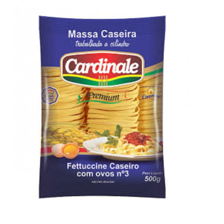 Massa Caseira Fettuccine Cardinale Nº3  500G  com Ovos