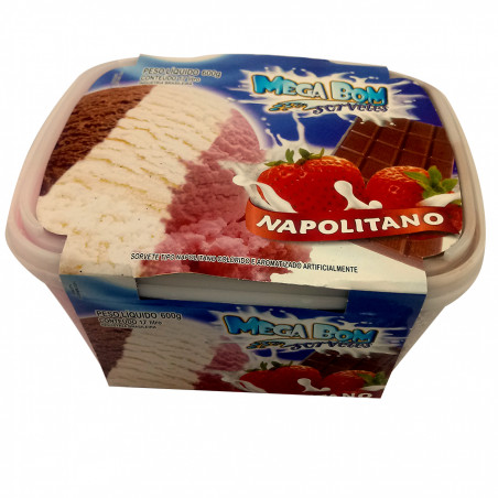 Sorvete MEGABOM 1,7L Napolitano 600g