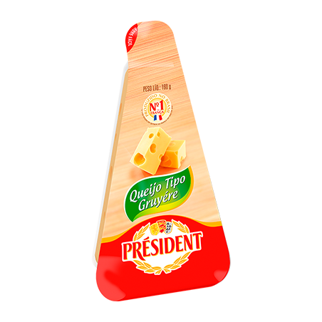 Queijo Gruyère presidente 160G Fracionado