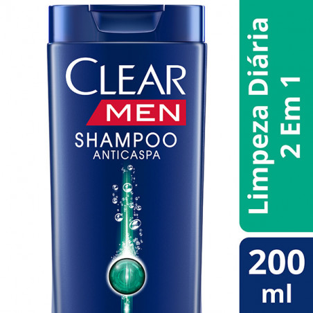 Shampoo 2 Em 1 Anticaspa Clear Men Limpeza Diária Frasco 200Ml