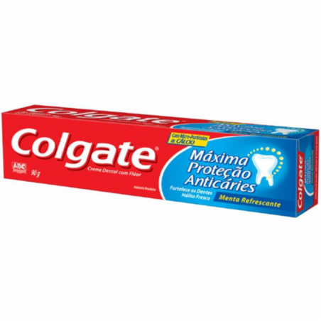 Creme Dental Menta Refrescante Colgate Máxima Proteção Anticáries Caixa 90G