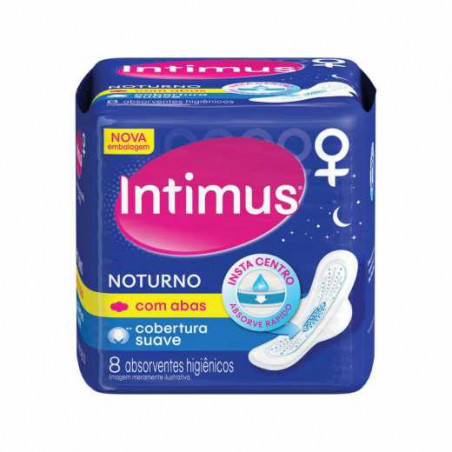 Absorvente Com Abas Suave Noturno Intimus Pacote 8 Unidades