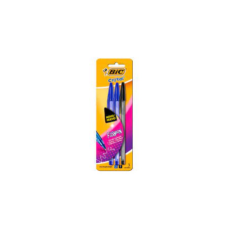 Caneta Bic Cristal Soft AZ/PT/AZ 3UN