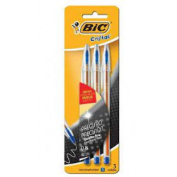 Caneta Bic Cristal Az.Fina 3Un