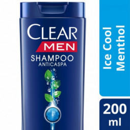 Shampoo Anticaspa Ice Cool Menthol Clear Men Frasco 200Ml