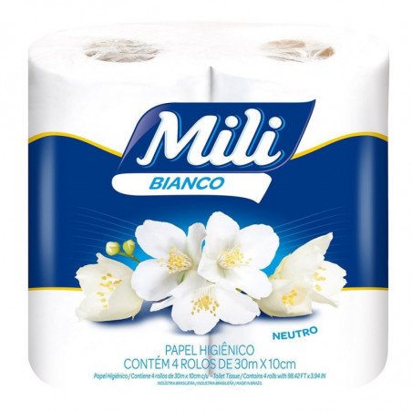 Papel Higiênico Mili Bianco 4Un 30M Neut.