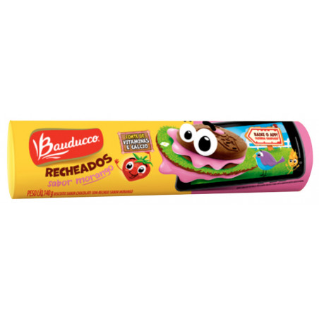 Biscoito Recheados De Morango Bauducco 140G